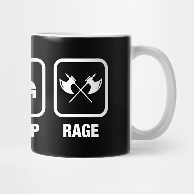 Eat Sleep Rage Barbarian TRPG Tabletop RPG Gaming Addict by dungeonarmory